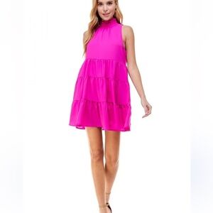 TCEC Fuchsia Ruffled Mini Dress